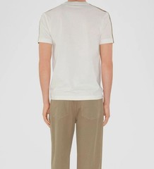 Burberry Men’s White Check Shoulder-Tape T-Shirt Size S
