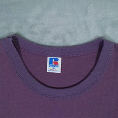 Vintage Russell Athletic T Shirt Mens XL Purple Blank Tee Made USA Crewneck 90s