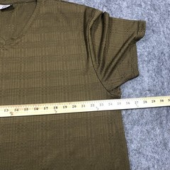 Stacy Adams Shirt Mens 3XLT Green Textured V Neck Short Sleeve Big Tall Knit