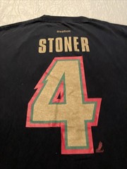 Reebok Minnesota Wild Clayton Stoner 4￼Hockey Black T-Shirt Mens Large RARE!