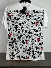 Disney Unisex White Mickey Mouse Printed T-Shirt Large Short Sleeve New With Tag