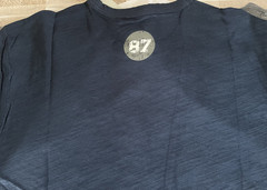 NEW W/TAG ASHWORTH MEN’S SPACE DYED WALKING MAN TEE SHIRT NAVY SZ LARGE MSRP $40