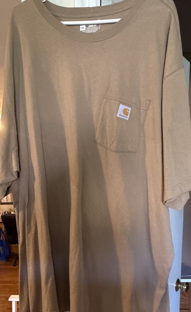 Carhartt K87 Pocket T-Shirt Men’s 3XL Desert Khaki Loose Fit NWT