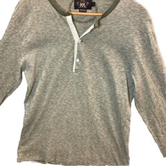 Double RL RRL Ralph Lauren Waffle Knit Henley Shirt Mens Large Thermal Designer