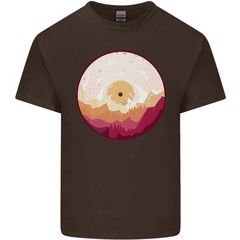 Vinyl Landscape Record Mountains DJ Decks Mens Light Cotton T-Shirt