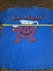 Vintage Kool-Aid Man Oh Yeah T-Shirt Y2K Blue Yazbek Graphic Tee Size LARGE