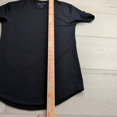 BYLT Drop Cut SS Lux T-Shirt Mens Small Black Curved Hem Athletic Tee