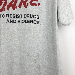 VTG D.A.R.E. Resist Drugs and Violence T-Shirt Men Large Gray Cotton Blend DARE