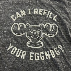 Buy Me Brunch Christmas Vacation Can I Refill Your Eggnog T Shirt Men’s XL Gray