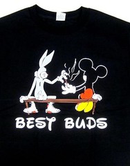 Marijuana T-shirt Best Buds Bugs Mickey Weed 420 Smoke Tee Adult Men Black New