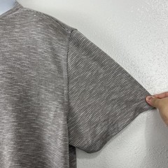 Tasso Elba Island Grey Striped UPF Sun Protect Men Extra Large Rayon Casual Tee