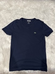 Lacoste Pima Cotton V-Neck Men’s T-Shirt – Navy Blue Size S