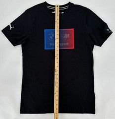 Puma T-Shirt Mens Small BMW M Motorsport Box Logo Tee Black MMS Racing Retro Y2K