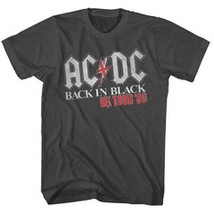 ACDC Back in Black UK Tour 1980 Mens T Shirt Vintage Rock Band Album Music Merch