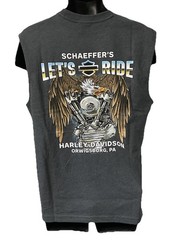Harley Davidson Men’s Down Bike Sleeveless Tank Top Gray 3003035
