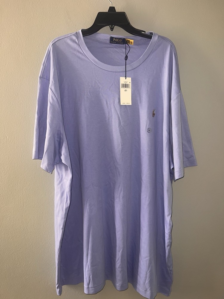 Polo Ralph Lauren Shirt Mens 3LT Blue Classic Pony Tee Crew Neck Golf 639