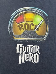 Vintage Guitar Hero T Shirt Adult Size Small Black Video Games Wii Music Y2k