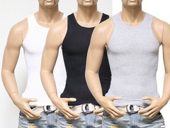 New Mens 3-6 Tank Top 100% Cotton A-Shirt Wife Beater Ribbed Undershirt Muscle