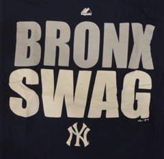 Majestic New York Yankees Bronx Swag MLB T-shirt Adult Medium NY Navy Blue