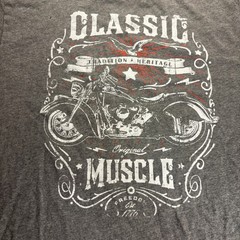 Way To Celebrate Patriotic Classic Muscle Motorcycle Graphic T Shirt L