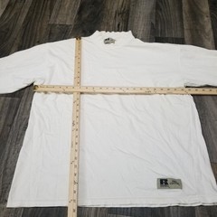 VTG Russell Athletic Longsleeve Mens High Neck Blank Pullover Made USA XL Cream