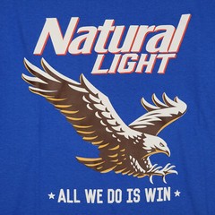 NATURAL LIGHT Beer Shirt Mens Medium Blue Brew Eagle Casual All We Do is Win NWT