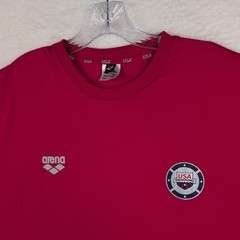 Arena Size XXL Red T-Shirt USA Swimming Team American Flag Short Sleeve Tee 2XL