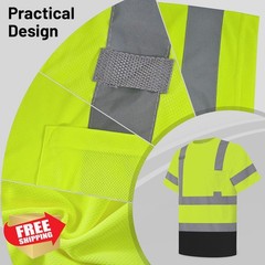 LIZMOF Hi Vis Shirt Yellow Black 4XL