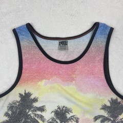 Hang Ten Tank Top Men’s Size Medium Palm Sunset Casual Vacation Tee