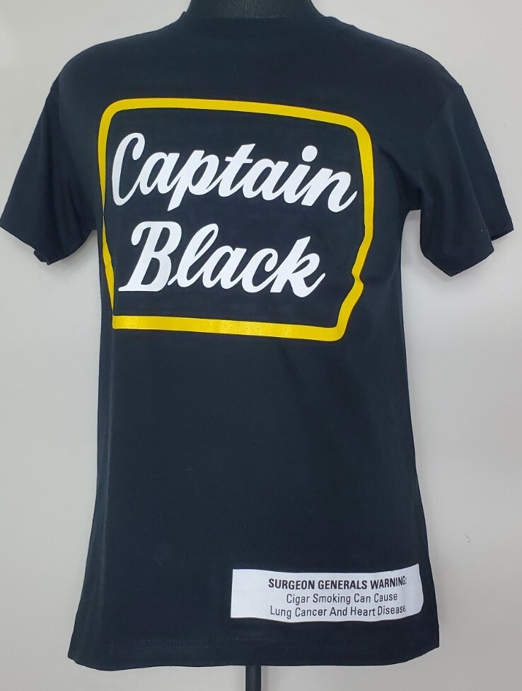 CAPTAIN BLACK TOBACCO SMOKING CIGAR CIGARETTE T SHIRT SZ SMALL