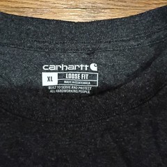 Carhartt Men’s XL T-Shirt Carbon Heather Long Sleeve Loose Fit Logo TK0231-M