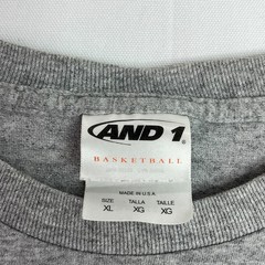 AND1 Basketball Men XL Gray Graphic Tee Athletic Sports Streetwear