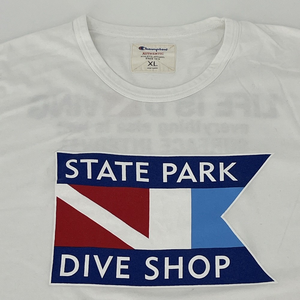 Table Rock Lake VTG Champion T-Shirt – State Park Dive Shop – Mens XL Tee – EUC