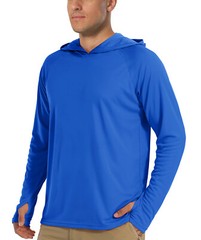Men’s UPF50+ Hoodie Shirts Fishing Hiking Sun Shirts Quick Dry Workout T-Shirts