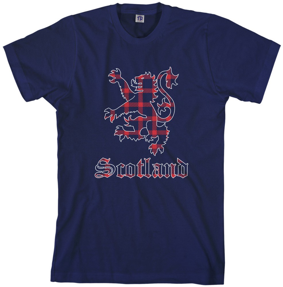 Threadrock Men’s Plaid Lion Rampant Of Scotland T-shirt Flag