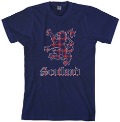 Threadrock Men’s Plaid Lion Rampant Of Scotland T-shirt Flag