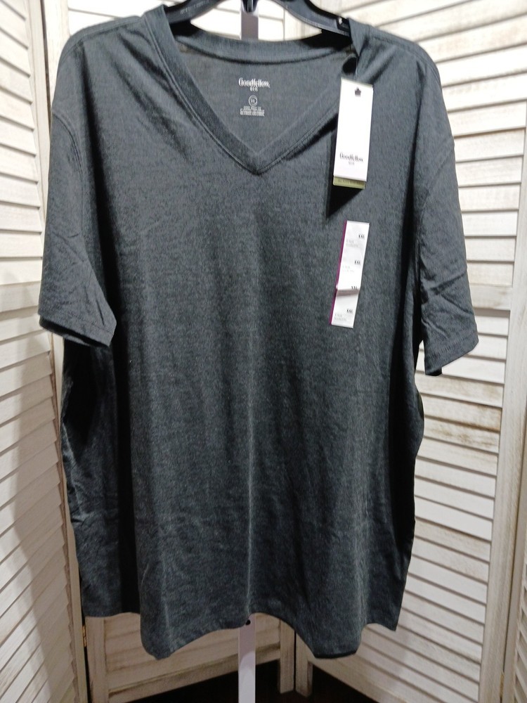 Goodfellow Co Mens Shirt Size XXL Dark Gray Every Wear Short Sleeve V Neck Tee