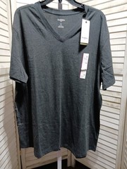 Goodfellow Co Mens Shirt Size XXL Dark Gray Every Wear Short Sleeve V Neck Tee