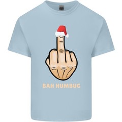 Bah Humbug Finger Flip Funny Christmas Rude Mens Light Cotton T-Shirt