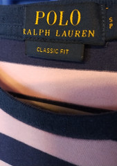 Polo Ralph Lauren Shirt Mens Sm/Blue/Pink Striped Crew Neck Classic Fit Preppy