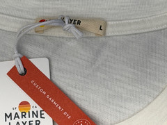 Marine Layer Long Sleeve Henley Shirt Ivory 100% Cotton Custom Dye Mens L NEW