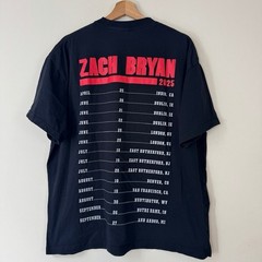Zach Bryan 2025 Concert Tour Graphic Art Black Tee Shirt – L