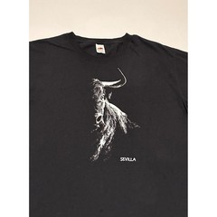 Fruit of the Loom Sevilla Bull Graphic T-Shirt Black Mens Large Cotton Tee