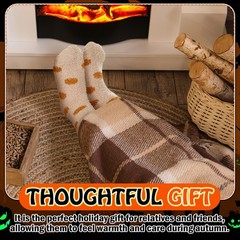 8 Pairs Fuzzy Thanksgiving Socks Bulk Women Fall Party Supplies Slipper Warm