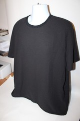 KITH Mens XL Seersucker Ribbed Fabric Lightweight T Shirt Drawstring Waist Black