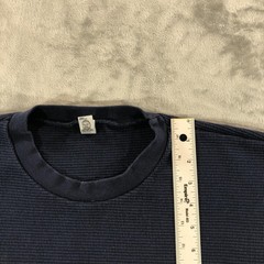 Los Angeles Apparel Shirt Mens XL Blue Thermal Long Sleeve Made USA Cotton Knit