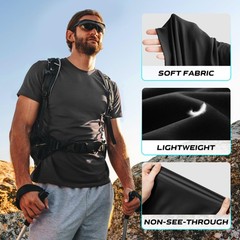 Mens Workout Shirts Quick Dry Performance Short Sleeve Athletic Shirt