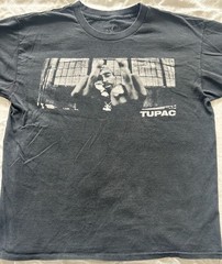 Tupac Shakur Middle Finger Graphic Black T-Shirt