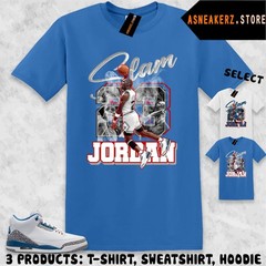 Tee Shirt Matching AJ 3 OG True Blue 2026 Match Sneaker MJ Icon 23 Slam T-Shirt