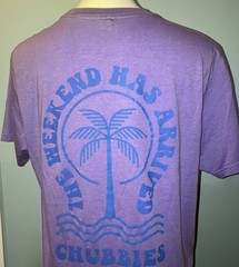 Chubbies T Shirt Weekend Has Arrived Purple The Relaxer Short Sleeve Mens L